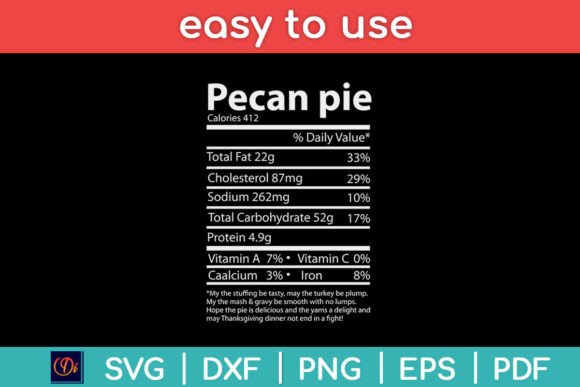 Pecan Pie Nutrition Facts Funny Svg Review