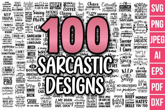 Review: 100 Sarcastic Funny Svg Designs Bundle