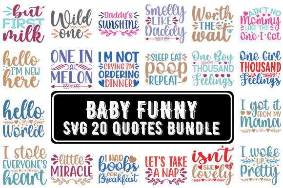 Review: Baby Funny SVG 20 Quotes Bundle for Embroidery