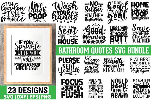Reviewing the Bathroom Quotes SVG Bundle for Embroidery